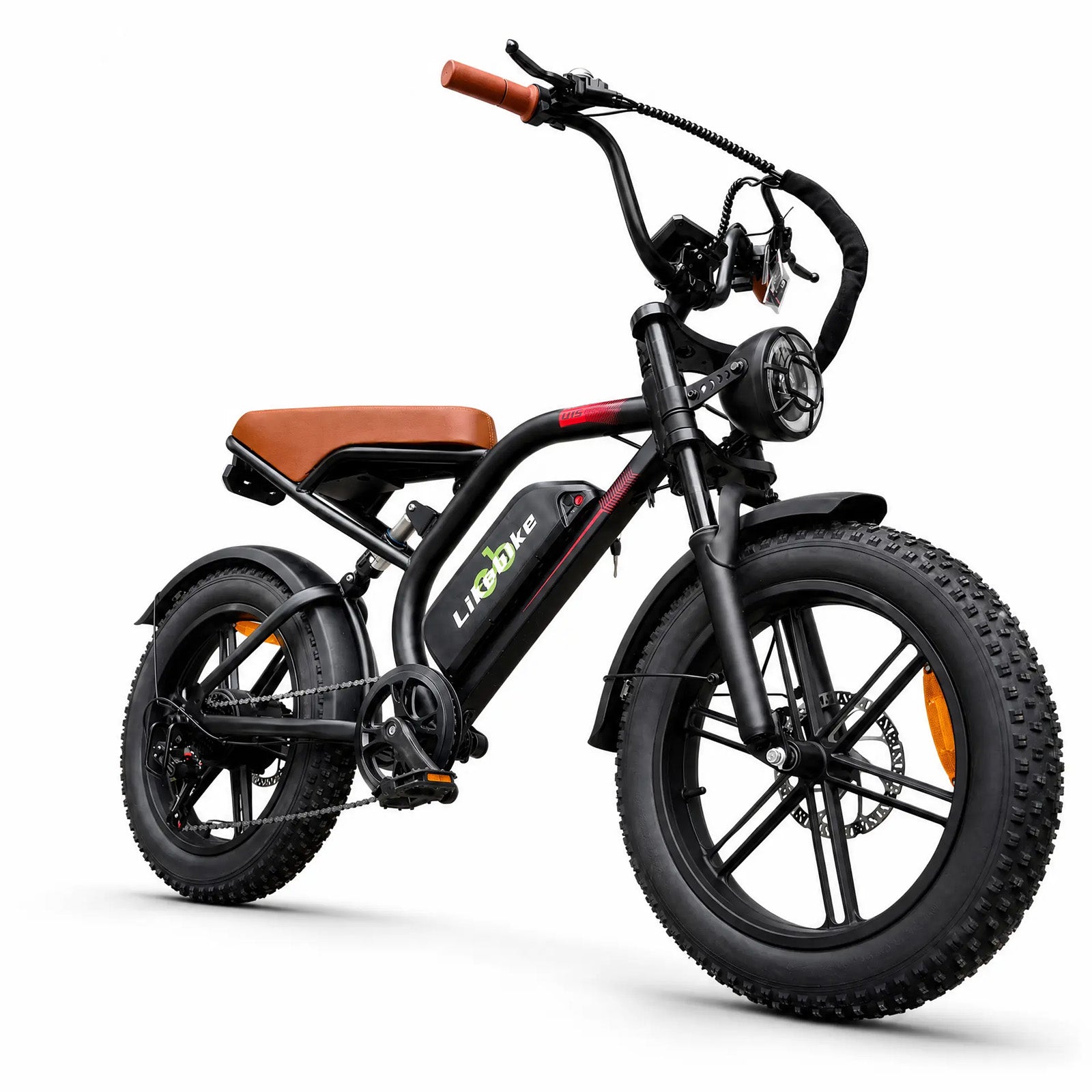 LIKEBIKE U15 Electric Bike for Adults, 2000W Peak Motor, 48V 23Ah Removable Battery, 34 MPH, 60-80 Miles, 20" Fat Tire Full Suspension E-Bike with NFC