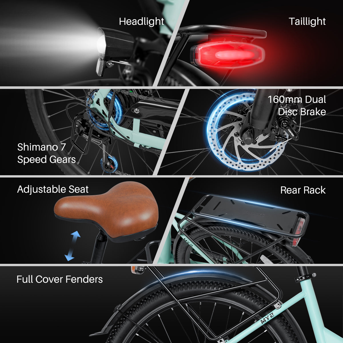 Likebike MY2 26" Step-Through Electric Bike for Adults, UL 2849 Certified Commuter Ebike