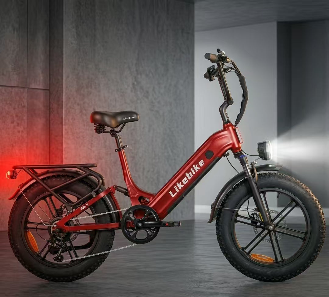 Likebike Rail 5 High-Performance Ebike - 2000W Peak, 50+ Miles Range, Full Suspension & Fat Tires Comfort City Commuter