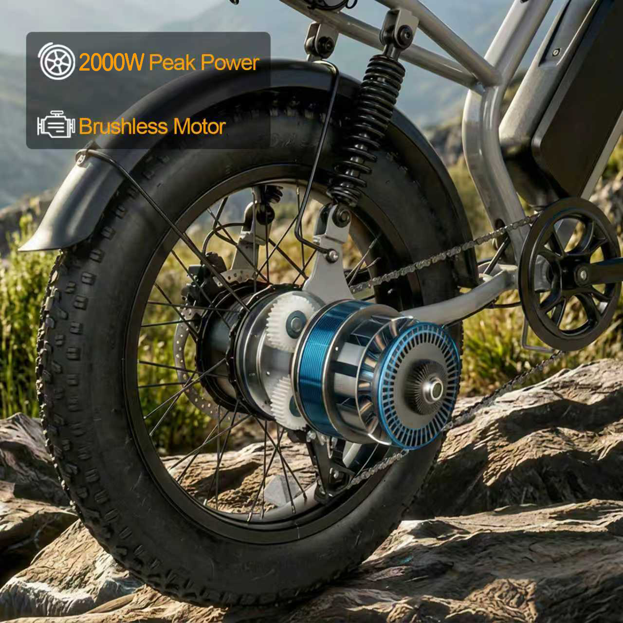 U12 High-Performance E-bike | 2000W Peak Power, 50-Mile Range & Dual Safety (BMS + Hydraulic Brakes)