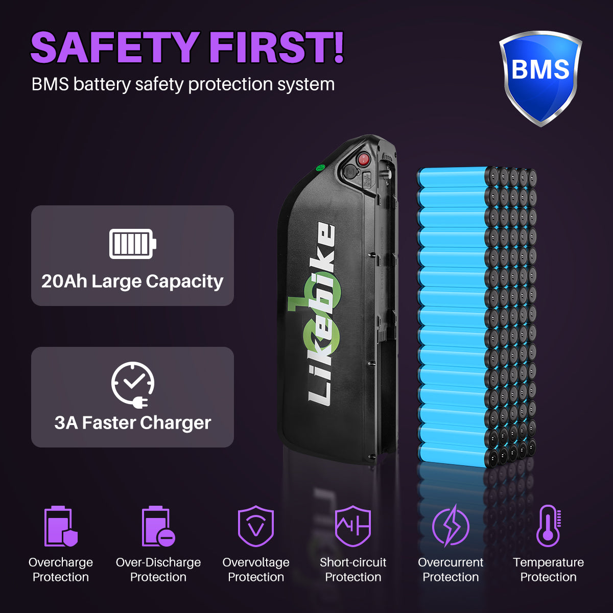 Likebike U12 Fat Tire Electric Bike: 1500W Peak Power, 50 Miles Range, All-Terrain Ebike