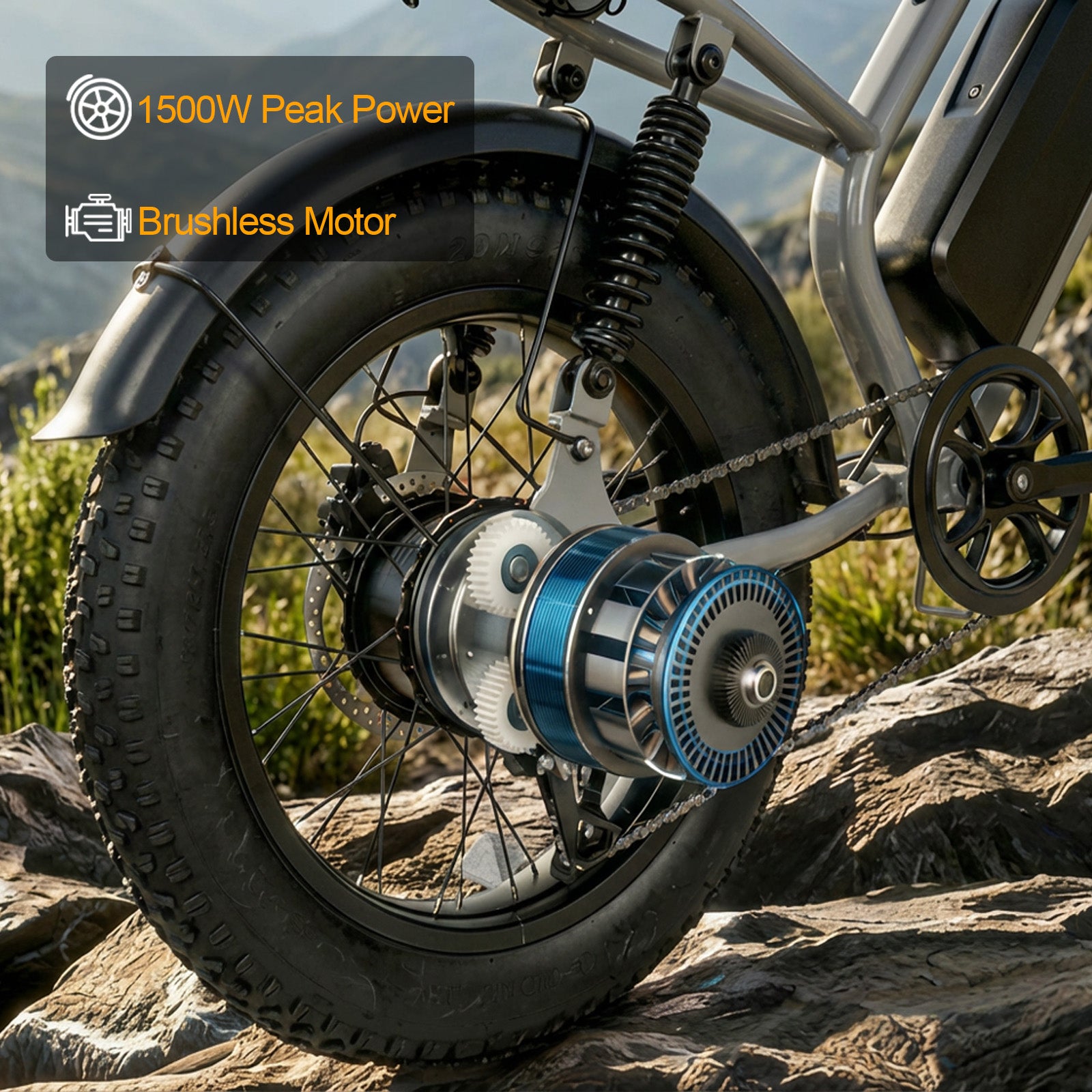 U12 High-Performance E-bike | 1500W Peak Power, 50-Mile Range & Dual Safety (BMS + Hydraulic Brakes)